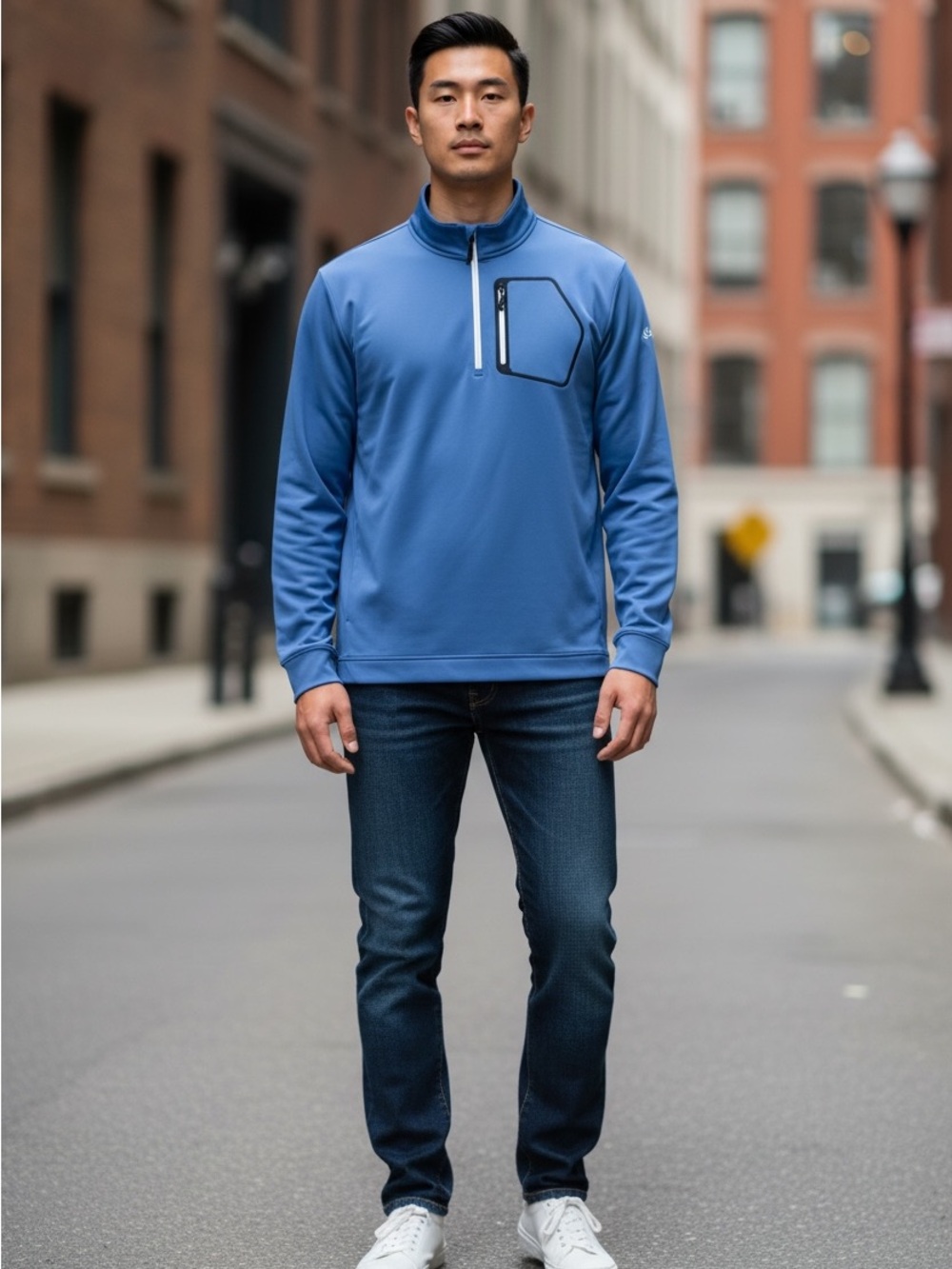 FootJoy Quarter Zip Pullover Men’s XL Blue Performance Golf Top